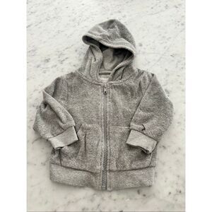 Rugged Butts grey French Terry zip up Hoodie sz 6-12 months unisex boys girls